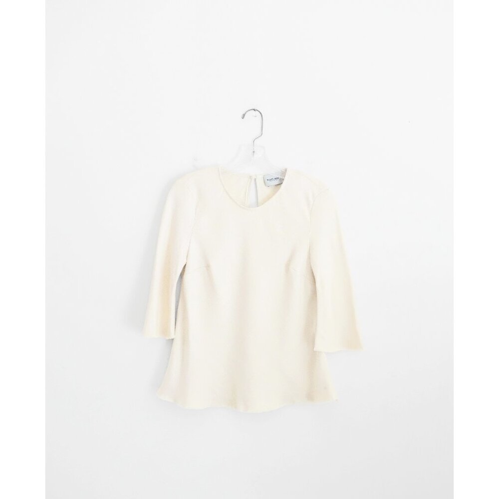 Rachel Comey Ecru Viscose Bias Cut 3/4 Sleeve Blouse size 2 - NWOT
